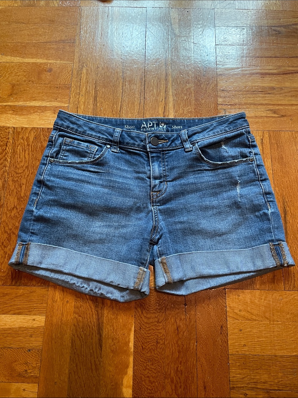 Apt. 9 Dark Blue Rolled-Cuff Denim Shorts Size 4